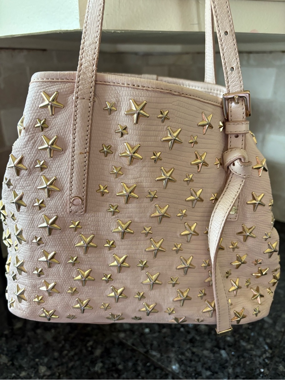 Jimmy Choo Studded Star Detail Women's Tote Bag - Blush Pink